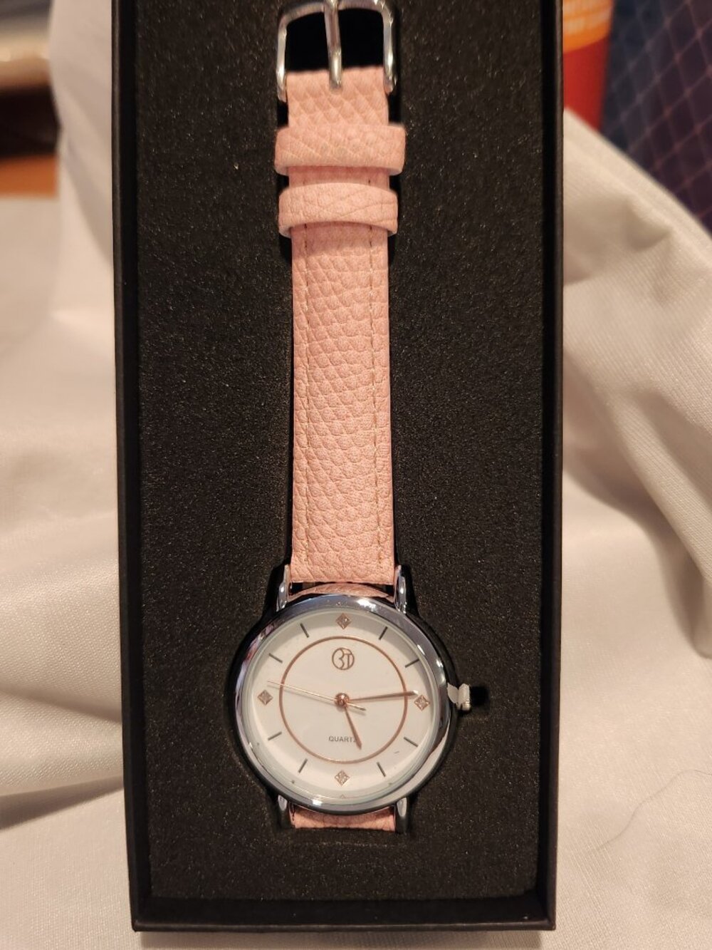 Women's Quartz Pale Pink Band Watch, new in box